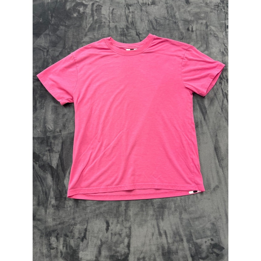 Athletic Works Soft T Shirt Mens‎ Medium Pink Cotton Crew Neck Moisture Wicking